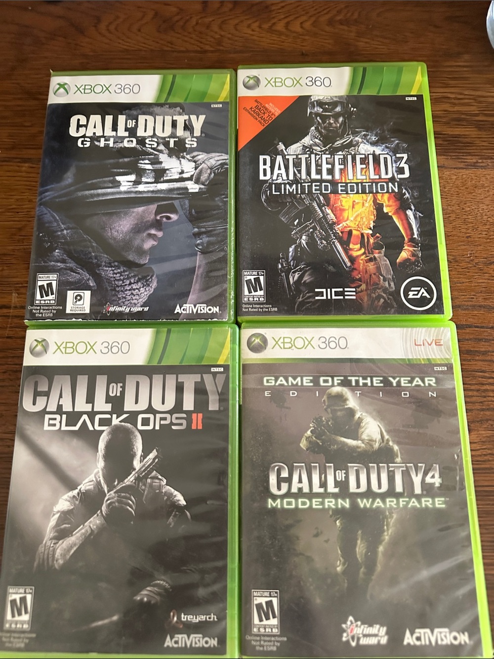 Xbox 360 Shooter Game Collection - Green Cases (Call of Duty, Battlefield)